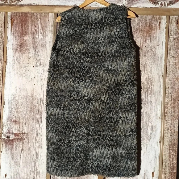 COCOGIA longline cardigan vest multi color brown blue tan mohair wool medium - Picture 5 of 5